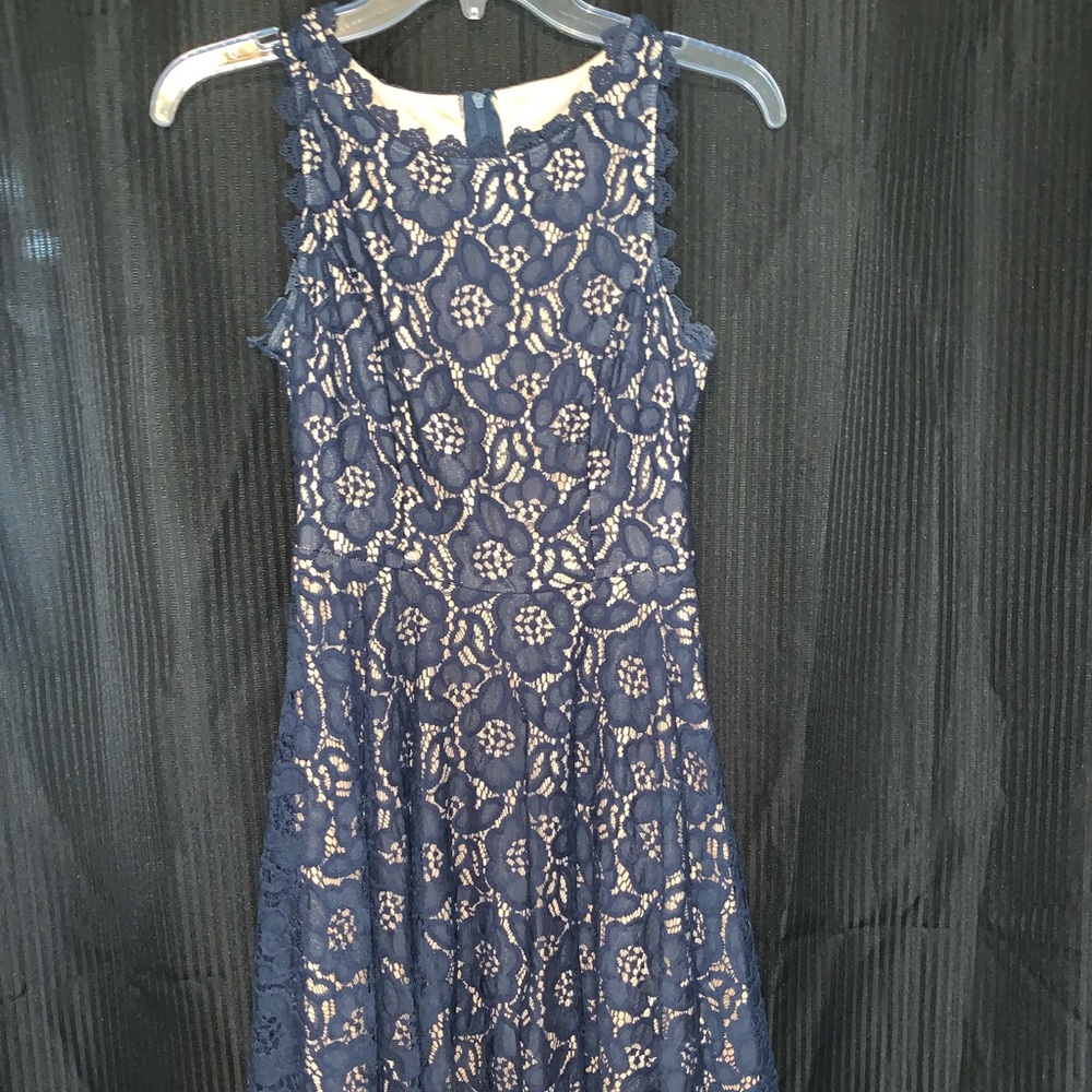 Navy/cream lace dress
